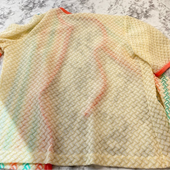 Vintage Multicolored Polyester Tie Front Shirt sleeve jacket size small - Picture 10 of 16